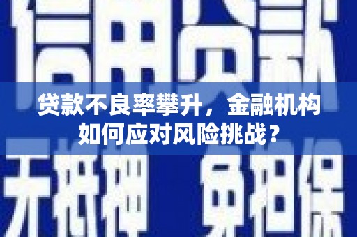 上饶贷款不良率攀升，金融机构如何应对风险挑战？