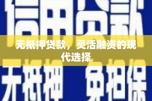 天峨无抵押贷款，灵活融资的现代选择