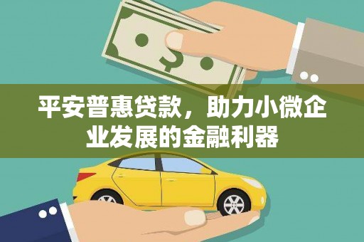 屏南平安普惠贷款，助力小微企业发展的金融利器