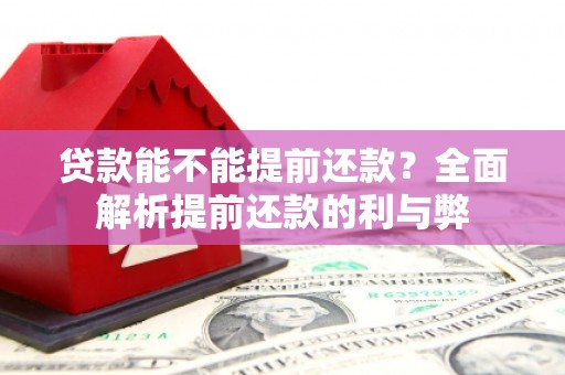 彭泽贷款能不能提前还款？全面解析提前还款的利与弊