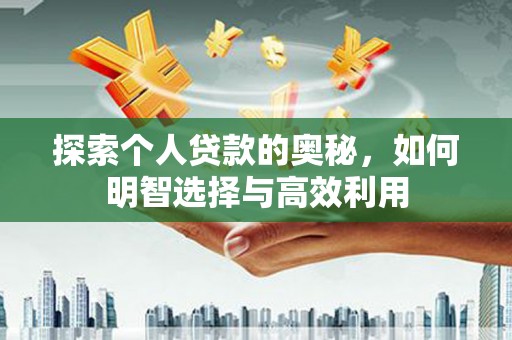 芦竹探索个人贷款的奥秘，如何明智选择与高效利用