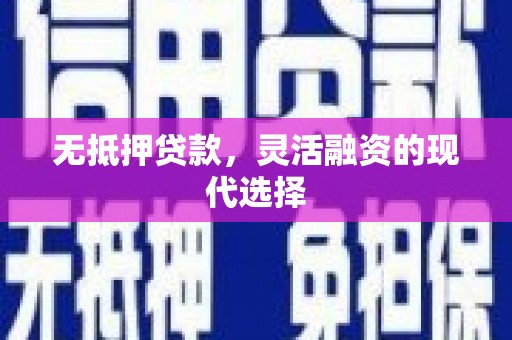 名山无抵押贷款，灵活融资的现代选择