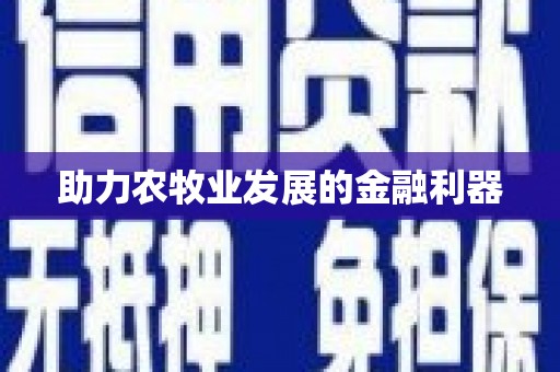 中区助力农牧业发展的金融利器